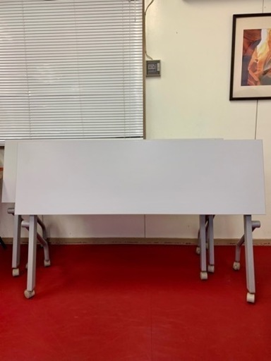 平行スタックテーブル/折りたたみテーブル／オフィスデスク 2台