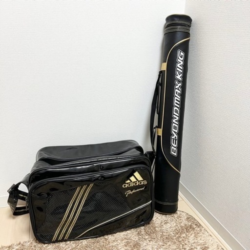 【美品中古品・2点セット】軟式用バット ビヨンドマックスキング  adidasショルダーエナメルバッグ