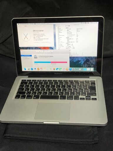 「MacBook Pro 13インチ MC375J/A」13.3インチ液晶＆DVDスーパーマルチドライブ搭載のオールインワンモバイルノートPC MacOS(El Capitan)とWin10 Pro(Office2010もインストール済）の選択起動可能 C2D－2.66GHz / HDDは320GB / メモリーは４GB / Webカメラ / Bluetooth搭載 / 無線LAN内蔵　中古品