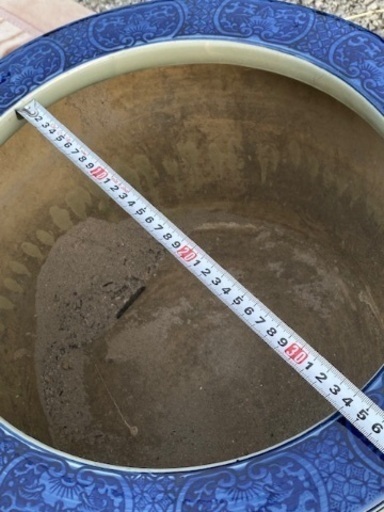 染付 たちばな焼 火鉢 手炙り 植木鉢 睡蓮鉢 メダカ鉢 水鉢 金魚鉢