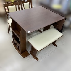 J1285 良品 大塚家具 ペン 片バタテーブル バタフライ式ダイニング 