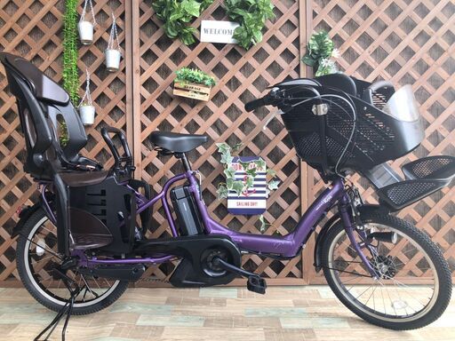 タイヤ新品　電動自転車 バッテリー良品　子供乗せ　 20インチ　紫　ヤマハ