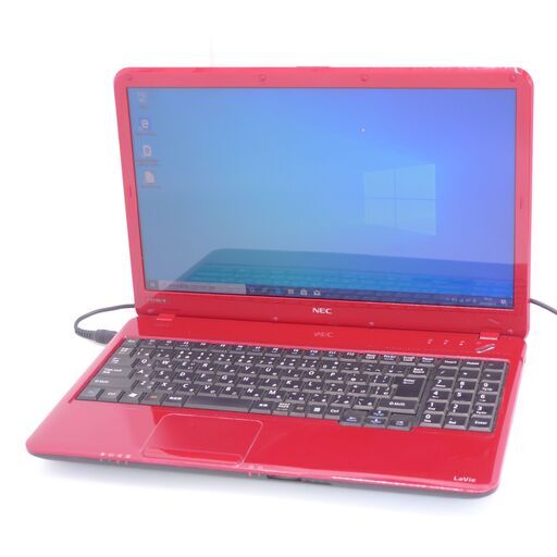中古良品 Wi-Fi有 15インチ 赤色 ノートパソコン NEC PC-LS150BS6R Celeron 4GB 500GB DVDRW 無線 Windows10 Office 即使用可