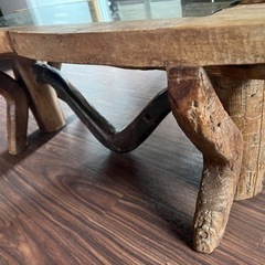 ガラス　木　テーブル　机