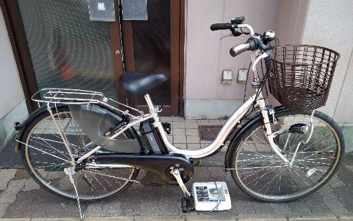 [YAMAHA]PAS Natura 26吋電動アシスト自転車 8.9Ahバッテリー+充電器+スペアキー2本付き(シルバー)