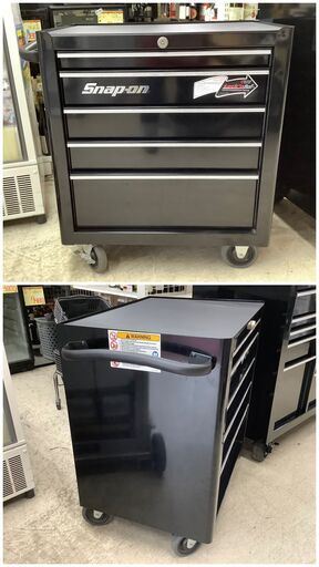 【ほぼ未使用/美品】Snap-On スナップオン 5DRAWER ROLL CABINET 5段ツールキャビネット KRA2025JKPC カギ・キャスター付 ブラック【ユーズドユーズ名古屋天白店】 J1869