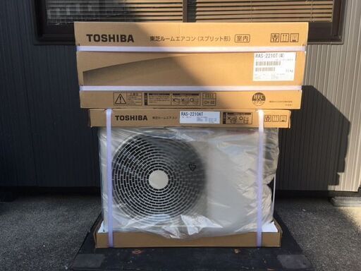 【新品・未開封品　/　2.2kw（6畳～9畳】 TOSHIBA（東芝）　ルームエアコン　RAS-2210T-W　Tシリーズ　100V　50/60Ｈz　ワイヤレス