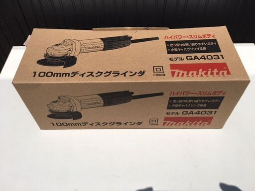 【新品・未使用品/2022年5月購入】　makita（マキタ）　100㎜　ディスクグラインダー　（高速型）　 GA4031　定価：14,520円　100V