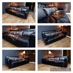 ☑️メル売約済　芸術作品アルフレックスPast100万超総本革超一流3人掛けソファー