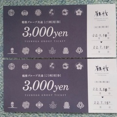 鶴雅グループ共通利用券 3000円分 2枚 宿泊・飲食代に使用可