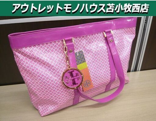 美品 トリーバーチ トートバッグ ハイビスカスピンク TORY BURCH JANE TOTE タグ付き 苫小牧西店