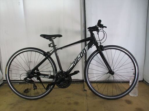 C16　★19800円★整備済み スポーツ中古自転車 AIR-ON　ブラック43ｃｍ　アルミフレーム【クロスバイク】