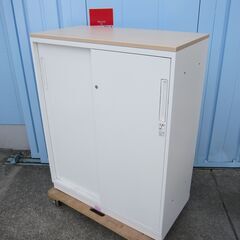 引違書庫 ホワイト 木目天板付き コクヨ製エディア BWUH-HD259SAWNN