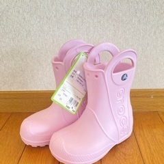 【新品】クロックス長靴(ピンク)　16.5センチ