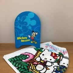 【取引者決定】ミッキー ビート板 ＆ キティ ラップタオル