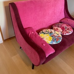 Francfranc フランフラン　ラブソファ　二人掛けソファ ラベンダー　