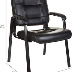 Amazonベーシック 椅子 ゲストチェア ブラック　革張り　