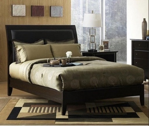 決まりました【アメリカ家具】キングサイズベッド＋ベッドサイドチェスト2個・サータ高級マットレス