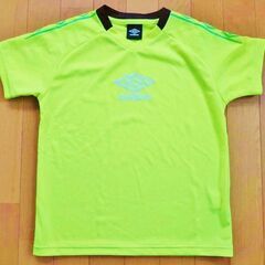 【umbro】サラサラ吸汗速乾ドライTシャツ黄緑ラグランJr150
