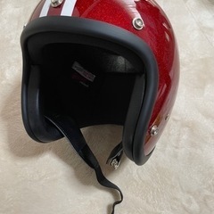 （決まりました）ヘルメット　バイク　赤ラメ　GREASER  小帽体