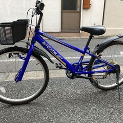 自転車　24インチ　青色