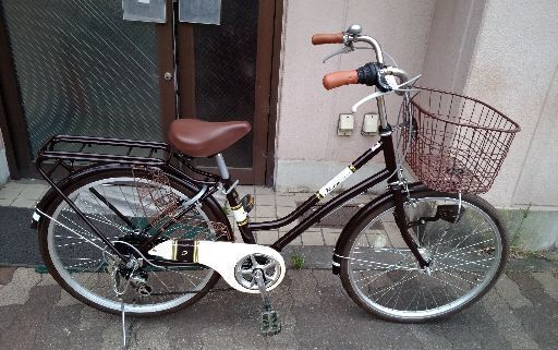 Fiona[フィオナ]24吋ファミリーサイクル 外装6段/LEDオート/ブラウン ...