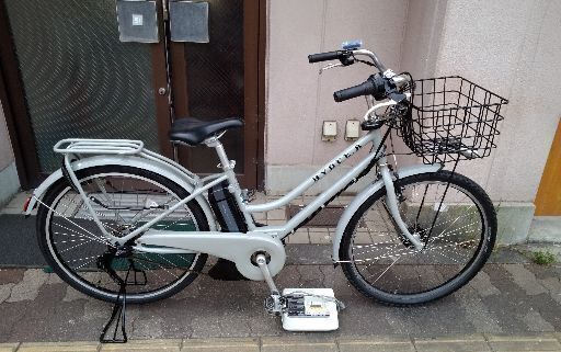 [BRIDGESTONE] HYDEE.B(ハイディビー)26吋 電動アシスト自転車 (新品)8.9Ahバッテリー+充電器/ライトグレイ