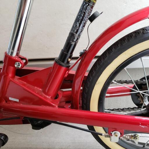 子ども用自転車 折り畳み 14インチ 補助輪付き 舵取り棒付き