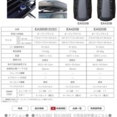 TERZO ルーフボックス ORCA380 ブラック EA380B