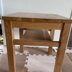 （５００円）（無印良品）木製サイドテーブルベンチ／板座／オーク材...