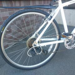 防犯登録料込み！札幌市内配達無料。中古アサヒウィークエンドバイク26インチ　ホワイト！前後タイヤ新品交換済。
