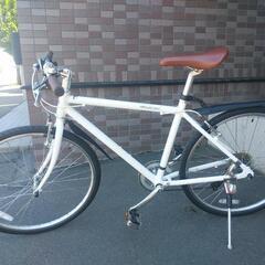 防犯登録料込み！札幌市内配達無料。中古アサヒウィークエンドバイク26インチ　ホワイト！前後タイヤ新品交換済。