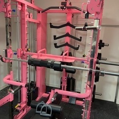 分解済み！豪華！ピンク色トレーニングマシン （ベンチプレス・懸垂・パワーラック） 