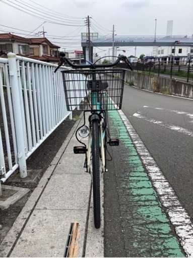 【中古自転車】26インチ　(クリーム／水色／黒)