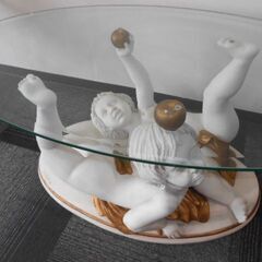 ☆オシャレな ツインエンジェル センターテーブル 西洋彫刻