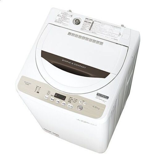 シャープ　洗濯機　ES-GE4B　4.5㎏　2017年　SHARP　H115