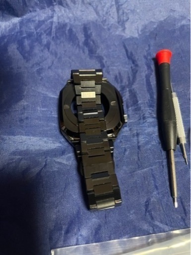 美品 黒金色 apple watch 7 45mmメタル バンド カスタム ステンレス