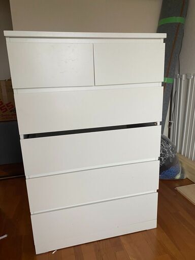 1,500円【IKEA】白洋服棚（2021年購入・中古・一部キズ）