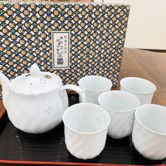 【5434】有田焼 添峯 くらしの器 急須 1客 湯呑 5客 茶...