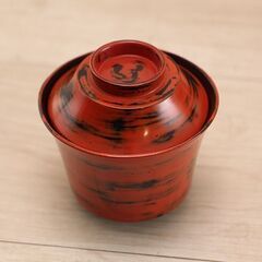 青柴園造　根來塗　小吸椀　茶懐石道具　5客セット　共箱 (R2154wY)