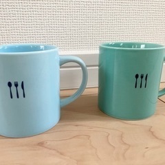 青い&緑色　マグカップ　コーヒーカップ