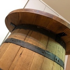 樽テーブル ウイスキー古樽 天板800φ 外寸630φ×H930mm ナチュラル アンティーク家具 おしゃれテーブル