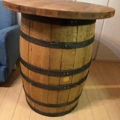 樽テーブル ウイスキー古樽 天板800φ 外寸630φ×H930mm ナチュラル アンティーク家具 おしゃれテーブル