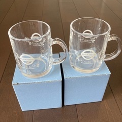 ガラスのマグカップ2個