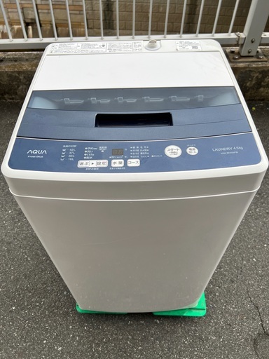 ￥8800(税込）AQUA 全自動電気洗濯機　AQW−BK45G 2019年製 (6-1)