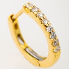 K18 ダイヤモンド フープピアス 品番p21-116 K18 ダイヤモンド フープピアス 品番p21-116