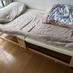 折り畳み可シングルベッド ひのき