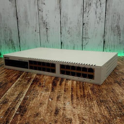 【動作確認済】BUFFALO Giga Switch LSW4-GT24NSR スイッチングハブ 電源内蔵 24ポート ホワイト