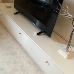 幅180] テレビ台 ローボード 真鍮  引き出し付き タップ収納 日本製