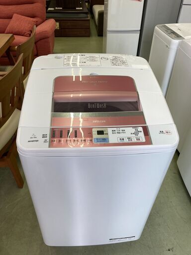 【リサイクルショップ　ピカソ　小松原】★分解洗浄済み★ 日立HITACHI 7.0Kg 全自動洗濯機 ビートウォッシュ 2012年製 BW-7MV★1053★